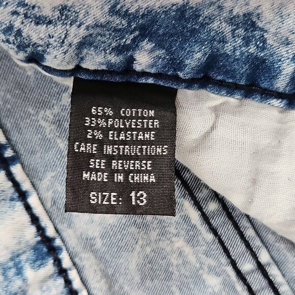 Exocet Jeans Women's Size 13 (34x26) Acid Washed Stretch Elastic Leg Opening - Picture 7 of 16